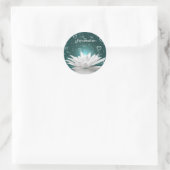 White Lotus Blume & Herz personalisieren Runder Aufkleber (Tasche)