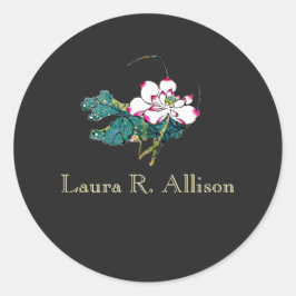 White Lotus Blume Holistic Health Counselor Runder Aufkleber