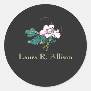 White Lotus Blume Holistic Health Counselor Runder Aufkleber