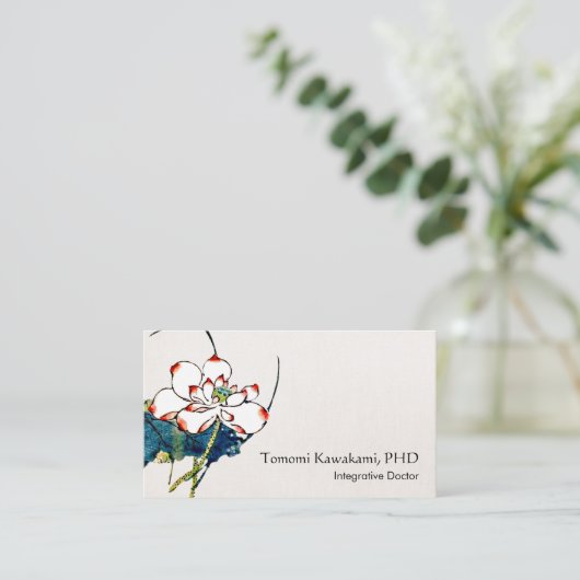 White Lotus Blume Holistische und Naturmedizin Visitenkarte (Stehend Vorderseite)