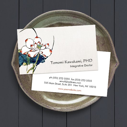 White Lotus Blume Holistische und Naturmedizin Visitenkarte