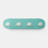White Lotus Blume Illustration Calm Mint Green Skateboard (Horizontal)