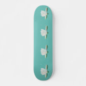 White Lotus Blume Illustration Calm Mint Green Skateboard (Vorne)