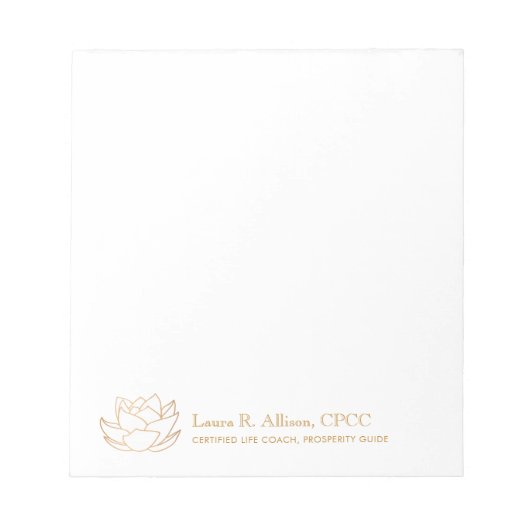 White Lotus Blume Notizblock (Vorderseite)