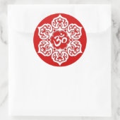 White Lotus Blume Om Runder Aufkleber (Tasche)