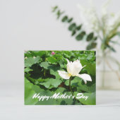 White Lotus Blume Postkarte (Stehend Vorderseite)