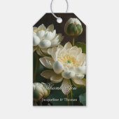 White Lotus Blume Romantischer Gefallen oder Geschenkanhänger (Vorderseite)