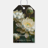 White Lotus Blume Romantischer Gefallen oder Geschenkanhänger (Rückseite)