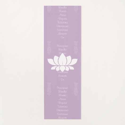 White Lotus Blume & Yoga Worte Yogamatte (Vorderseite)