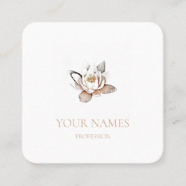 WHITE LOTUS BUSINESS CARD QUADRATISCHE VISITENKARTE