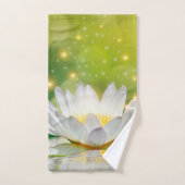 White Lotus Flower Landscape Badhandtuch Set (Handtuch)