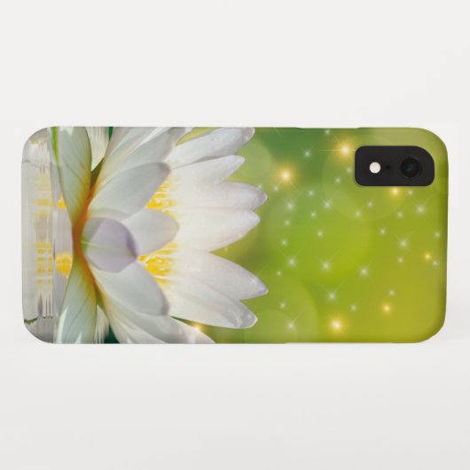 White Lotus Flower Landscape Case-Mate iPhone Hülle (Rückseite (Horizontal))