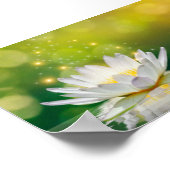 White Lotus Flower Landscape Poster (Ecke)