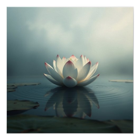 white lotus flower poster (Vorderseite)