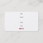 "WHITE LOTUS" GESCHÄFTSKARTE VISITENKARTE (Rückseite)