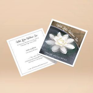 White Lotus in Water Wellness Wellness-Center Weiß Quadratische Visitenkarte