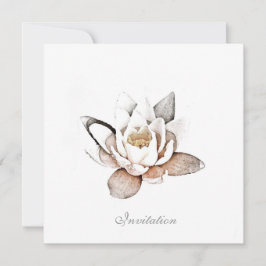 WHITE LOTUS INVITATION CARD EINLADUNG