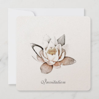 WHITE LOTUS INVITATION CARD EINLADUNG
