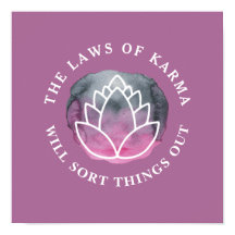 White Lotus Karma Motivationalzitat Dunkles Mauve