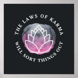 White Lotus Karma Motivierend Zitkohle Poster