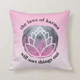 White Lotus Laws Karma Inspiration Zitat Kissen
