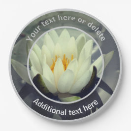 White Lotus Lily Blume Personalisiertes Party Pappteller