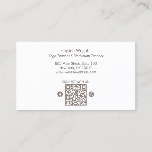 White Lotus Mandala Yoga und Meditation Instructor Visitenkarte (Rückseite)