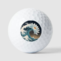 White Lotus & Ocean Wave - Eleganz in Motion