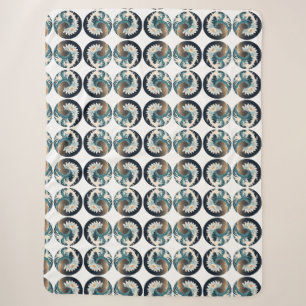 White Lotus & Ocean Wave - Eleganz in Motion Sherpadecke
