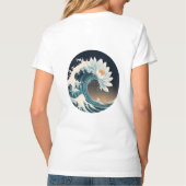 White Lotus & Ocean Wave - Eleganz in Motion T-Shirt (Rückseite)