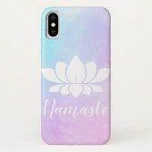 White Lotus Silhouette Namaste Pink & Blue Paste Case-Mate iPhone Hülle (Rückseite)
