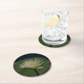 White Lotus Wasserlilie Runder Pappuntersetzer (Vor Ort)