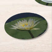 White Lotus Wasserlilie Runder Pappuntersetzer (Angewinkelt)