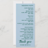 White Lotus Wedding Program (Rückseite)