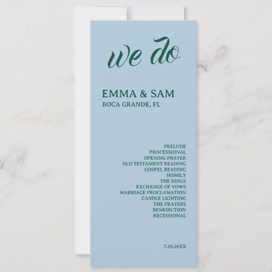 White Lotus Wedding Program (Vorderseite)