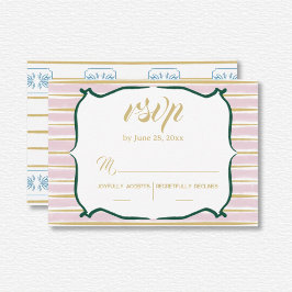 White Lotus Wedding RSVP Karte
