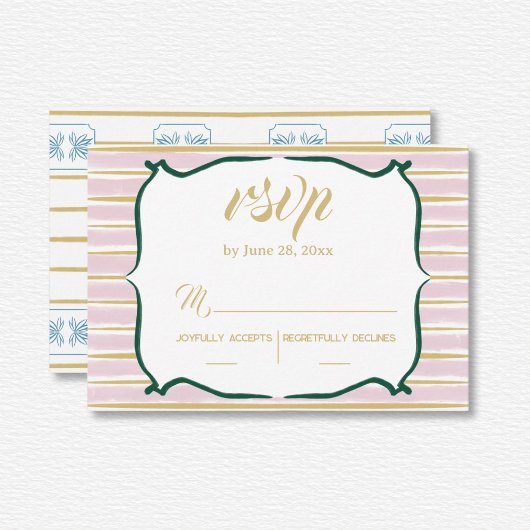 White Lotus Wedding RSVP Karte