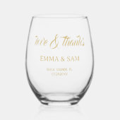 White Lotus Wedding Weinglas Ohne Stiel (Vorderseite)