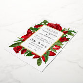 White Love Red Floral Bouquet Real Folieneinladung (Gedreht)