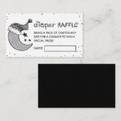 White Love to the Moon and Back Diaper Raffle Visitenkarte (Vorne/Hinten)