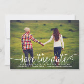 White Lovely Calligraphy Foto Save The Date (Vorderseite)