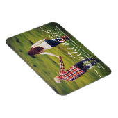 White Lovely Calligraphy Foto Save the Date Magnet (Rechte Seite)