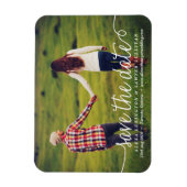 White Lovely Calligraphy Foto Save the Date Magnet (Vertikal)