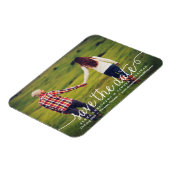 White Lovely Calligraphy Foto Save the Date Magnet (Linke Seite)