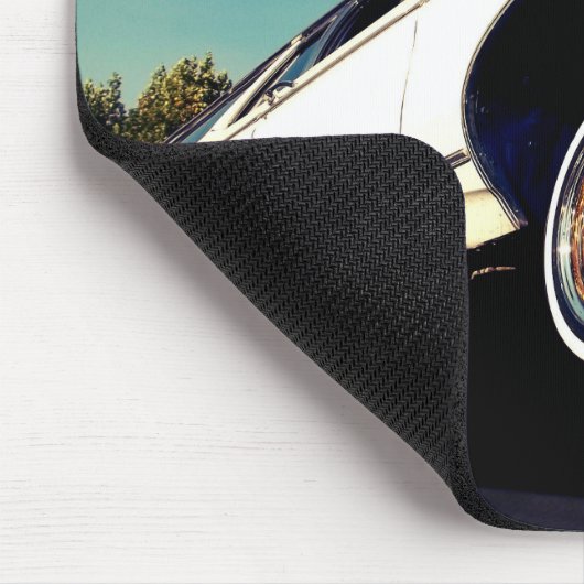 White Lowrider Chevy Impala Mousepad (Ecke)