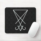 White Lucifer Alchemy Sigil Gothic Art Mousepad (Mit Mouse)
