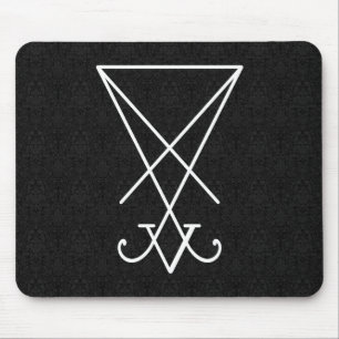 White Lucifer Alchemy Sigil Gothic Art Mousepad