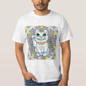 White Lucky Cat T - Shirt (Vorderseite)