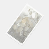 White Lunaria Silver Dollar Elegante Napkins Serviette (Ecke)