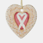 White Lung Cancer Ribbon #2 vom Herzen - SRF Keramikornament (Rechts)